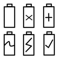 an illustration of a battery icon image with various conditions vector