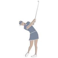 jugadora de golf femenina. vector