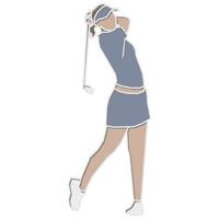 jugadora de golf femenina. vector