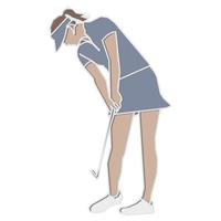 jugadora de golf femenina. vector