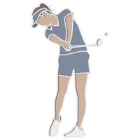 jugadora de golf femenina. vector