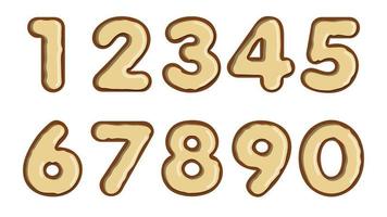 Gingerbread Cookies Numbers. vector