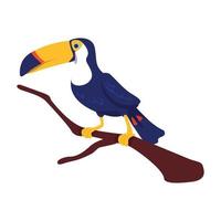 Toucan semi flat color vector character