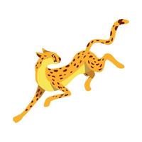 Wild cat with spots semi flat color vector character