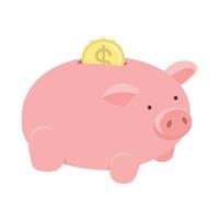 Money pig semi flat color vector object