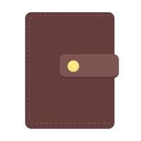 Brown leather wallet semi flat color vector object