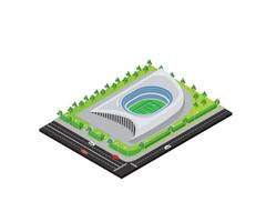 Isometric style illustration of a football stadium vector