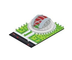 Isometric style illustration of a football stadium vector