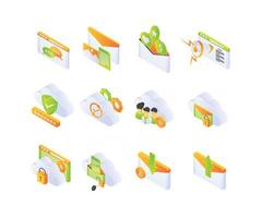 icon about email user security in isometric style vector