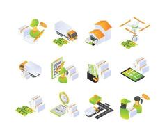 icon about delivery order in isometric style vector