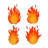 doodle fire illustration with handdrawn cartoon style vector