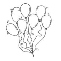 doodle balloon iluustration handrawn cartoon style vector