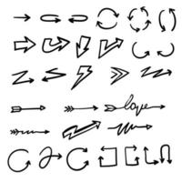 doodle arrow collection handdrawn vector style