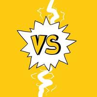 concepto vs versus pelear. fondo retro amarillo cómics estilo diseño garabato dibujado a mano dibujos animados vector