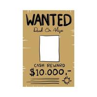 wanted poster illustration vector doodle handdrawn style