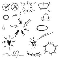 doodle element collection vector with cartoon style