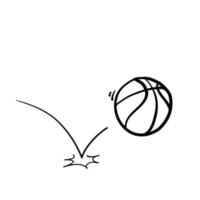 doodle basketball handdrawn illustration cartoon style vector