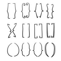 doodle bracket set illustration vector handdrawn style