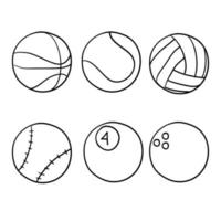 doodle sport ball illustration handdrawn style vector