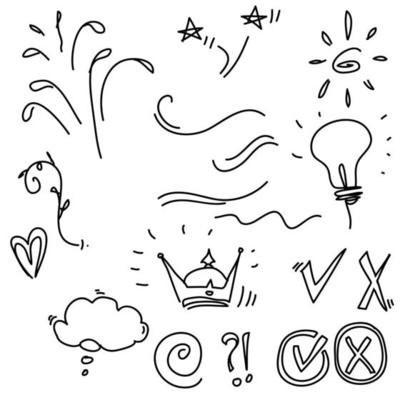 handdrawn doodle element collection with handdrawn cartoon style