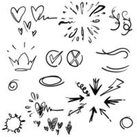 doodle element collection vector with cartoon style