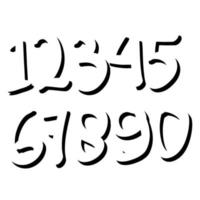 Vector of Digits in Hand drawn doodle cartoon style