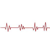 Heartbeat line. Pulse trace. EKG and Cardio symbol. Healthy and Medical concept handdrawn doodle illustration vector