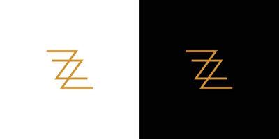 diseño único y moderno del logotipo de las iniciales de la letra zz vector