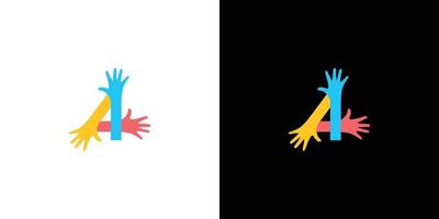 Unique and modern humanity colorful logo design vector