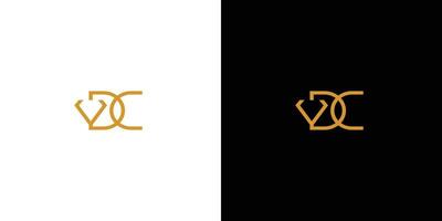 Simple and luxury DC letter initials diamond logo design vector