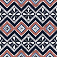 Fondo de patrón sin costuras con forma de flor geométrica de estilo de color marroquí étnico. uso para telas, textiles, elementos de decoración de interiores, tapicería, envoltura. vector
