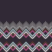 Geometric zig zag line shape ethnic color style seamless pattern on black background. Use for fabric, textile, interior decoration elements, upholstery, wrapping. vector
