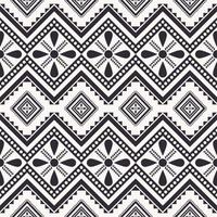 Ethnic simple geometric flower shape seamless pattern background. Black and white color design. Use for fabric, textile, interior decoration elements, upholstery, wrapping. vector
