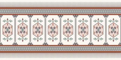 Ethnic brown color aztec persian border geometric shape seamless pattern background. Use for fabric, textile, interior decoration elements, upholstery, wrapping. vector