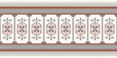 Ethnic brown color aztec persian border geometric shape seamless pattern background. Use for fabric, textile, interior decoration elements, upholstery, wrapping. vector