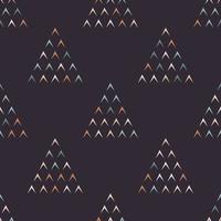 Random colorful small triangle in big shape seamless pattern on black background. Simple and minimal design. Use for cover, fabric, textile, interior decoration elements, upholstery, wrapping. vector