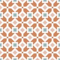 Abstract geometric square grid seamless background. Sino-Portuguese or Peranakan ethnic color pattern design. Use for fabric, textile, interior decoration elements, upholstery, wrapping. vector