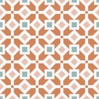 Abstract geometric square grid seamless background. Sino-Portuguese or Peranakan ethnic color pattern design. Use for fabric, textile, interior decoration elements, upholstery, wrapping. vector