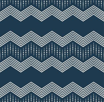Ethnic tribal simple geometric zig zag line border shape seamless pattern blue color background. Use for fabric, textile, interior decoration elements, upholstery, wrapping.