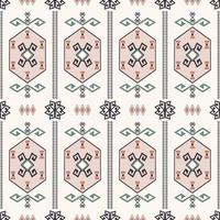 Native aztec geometric hexagon shape seamless pattern background. Ethnic Morocco beige color design. Use for fabric, textile, interior decoration elements, upholstery, wrapping. vector