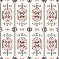 Native aztec geometric hexagon shape seamless pattern background. Ethnic Morocco beige color design. Use for fabric, textile, interior decoration elements, upholstery, wrapping. vector