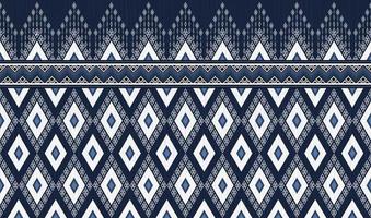 Ikat geometric shape seamless pattern with blue texture background. Use for fabric, textile, decoration elements. vector