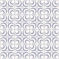 Geometric grid square white-blue grey color Sino-Portuguese or peranakan tile seamless pattern background. Use for architectural and interior decoration elements. vector