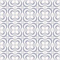 Geometric grid square white-blue grey color Sino-Portuguese or peranakan tile seamless pattern background. Use for architectural and interior decoration elements. vector