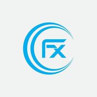 diseño creativo del logotipo de la letra fx vector