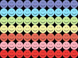 Smile cartoon character seamless pattern on black background. vector