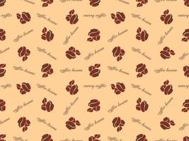 Coffee cartoon character seamless pattern on brown background.Pixel style vector