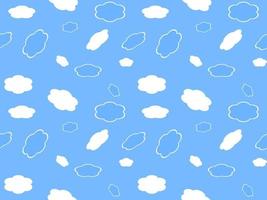 cloud cartoon character seamless pattern on blue background vector
