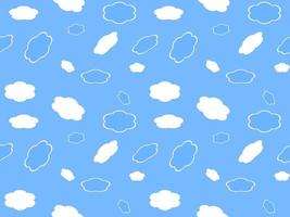 cloud cartoon character seamless pattern on blue background vector