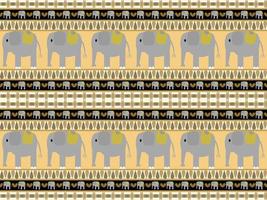 seamless pattern elephant cartoon character on orange background vector